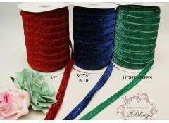 Glitter Elastic, VELVET  - 1.5 cm wide - 2m Length